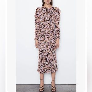 Zara Floral Print Midi Dress